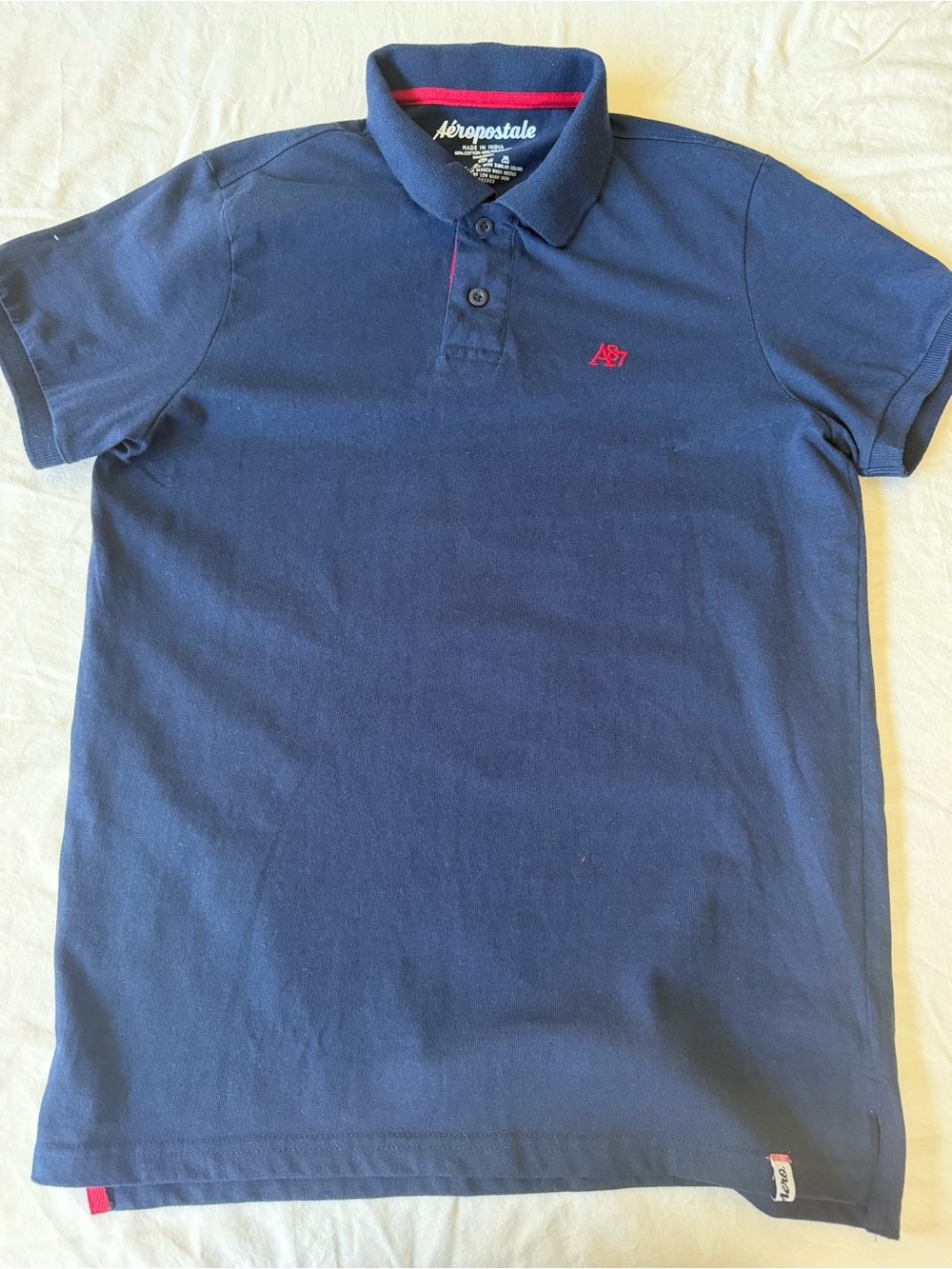 Aeropostale Men’s Navy Polo with Red Logo Trim